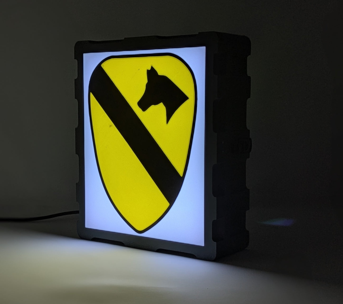 1st Cavalry Division (1st Cav) led lightbox, personalized Army military gift perfect for military retirement illuminated