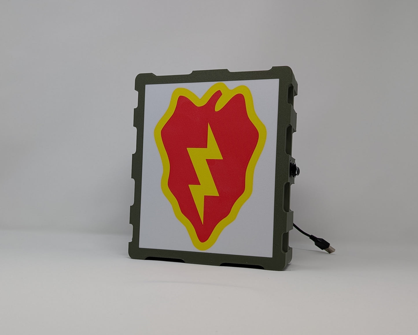 25th Infantry Division (25 ID)  led lightbox, personalized Army military gift perfect for military retirement angle