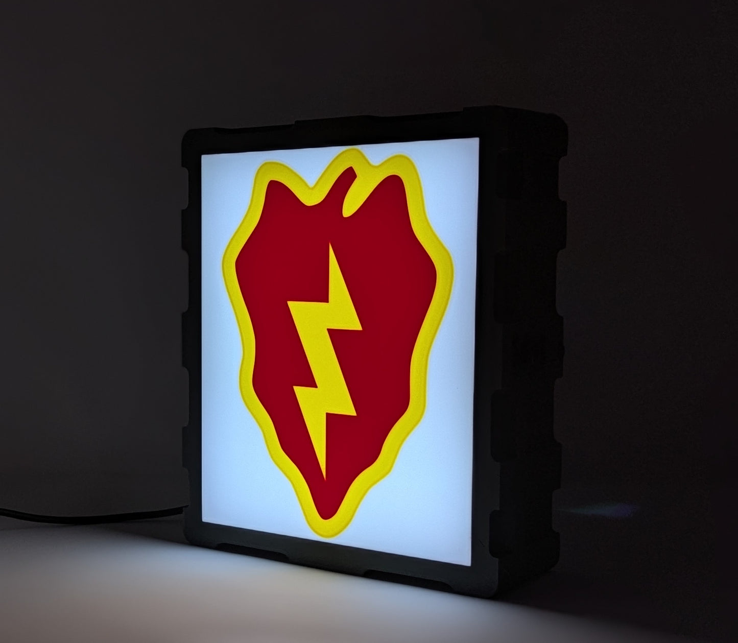 25th Infantry Division (25 ID) led lightbox, personalized Army military gift perfect for military retirement illuminated