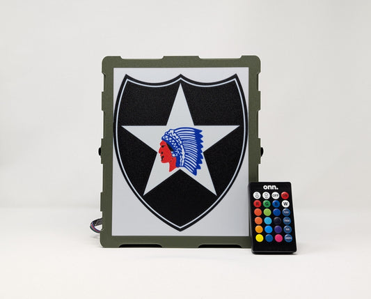 2nd Infantry Division (2 ID) led lightbox, personalized Army military gift perfect for military retirement front