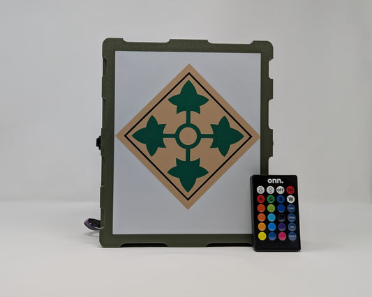 4th Infantry Division (4 ID) led lightbox, personalized Army military gift perfect for retirement front